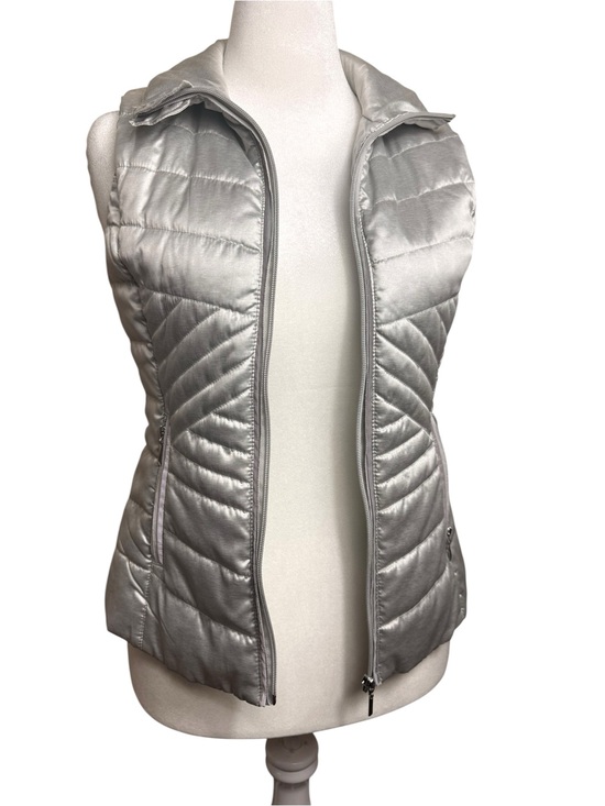 White House Black Market Jackets & Blazers - White House Black Market Silver Quilted Puffer Vest size XS